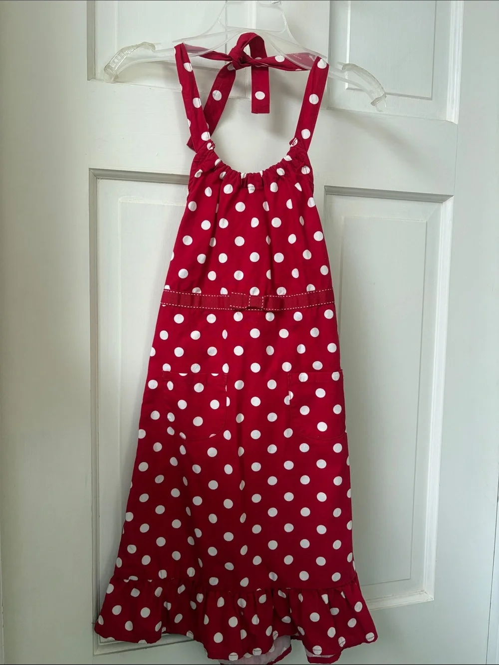 Gymboree Red and White Polka Dot Halter Dress with Ruffle Hem